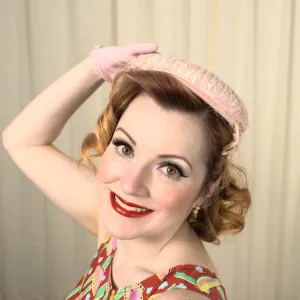 1950s Light Pink Sequin Hat