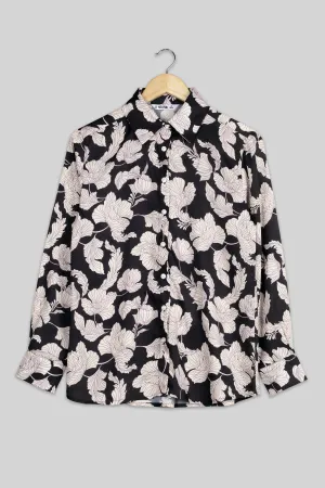 Ancient Black Floral Shirt For Women