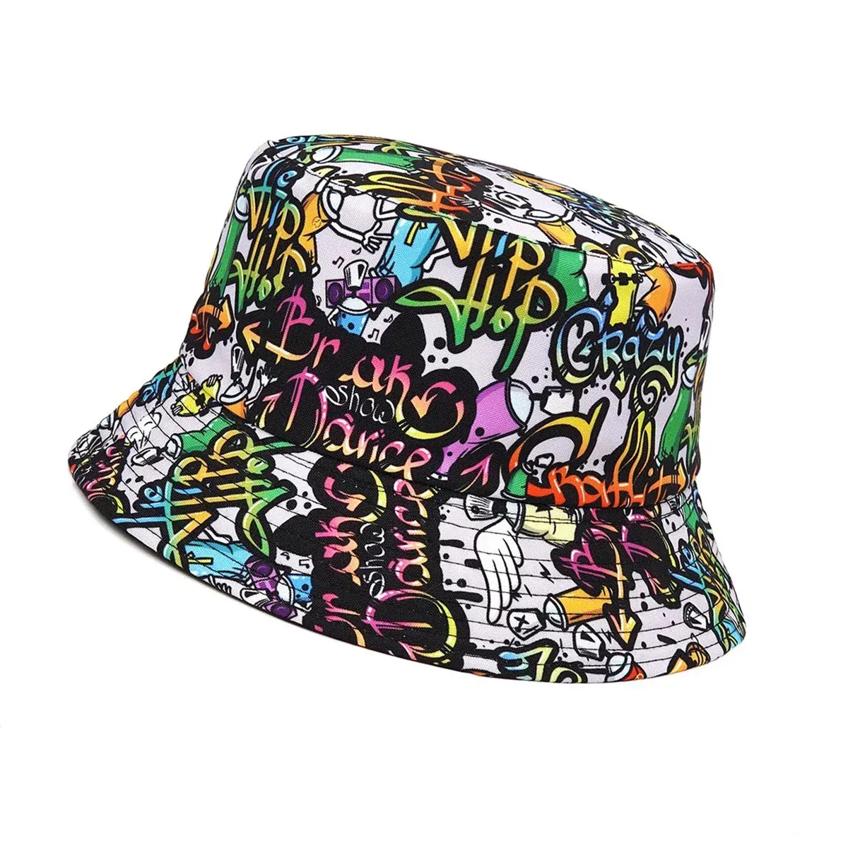 Animal Letter Print Panama Bucket Hat - Summer Sun Fisherman Hat for Women and Men