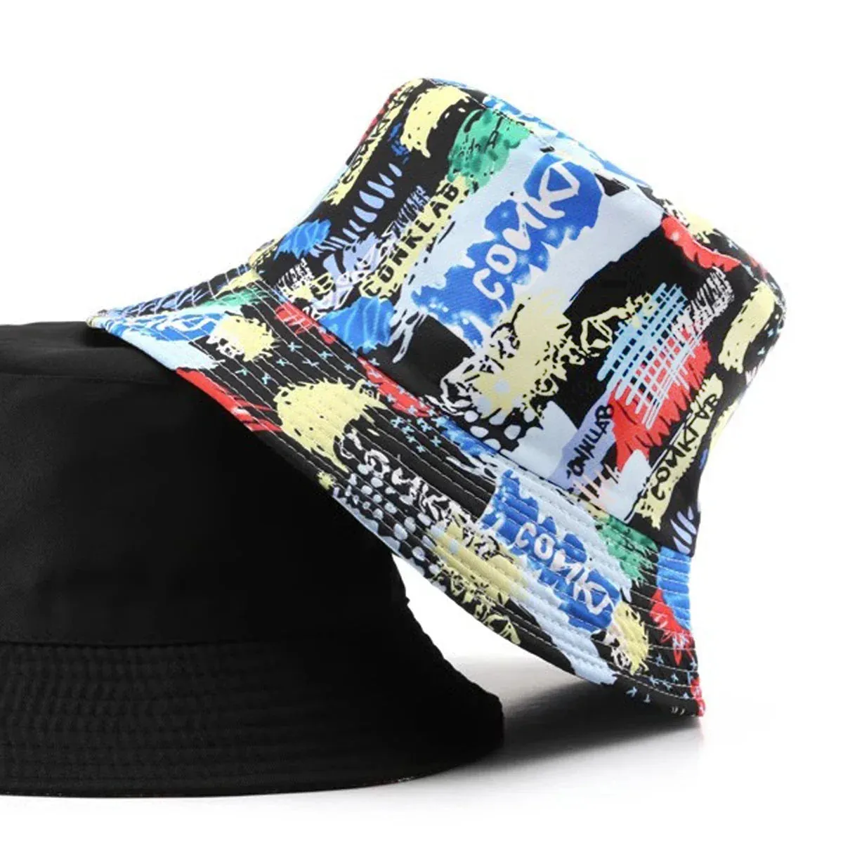 Animal Letter Print Panama Bucket Hat - Summer Sun Fisherman Hat for Women and Men