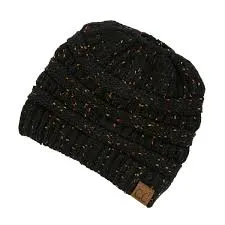 C.C. Flecked Ponytail Beanie