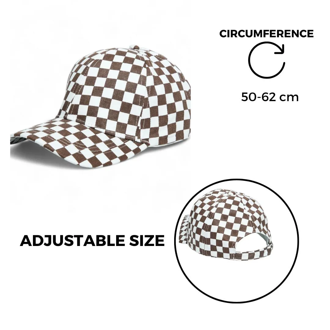 Chokore Checkerboard Print Baseball Hat (Brown)