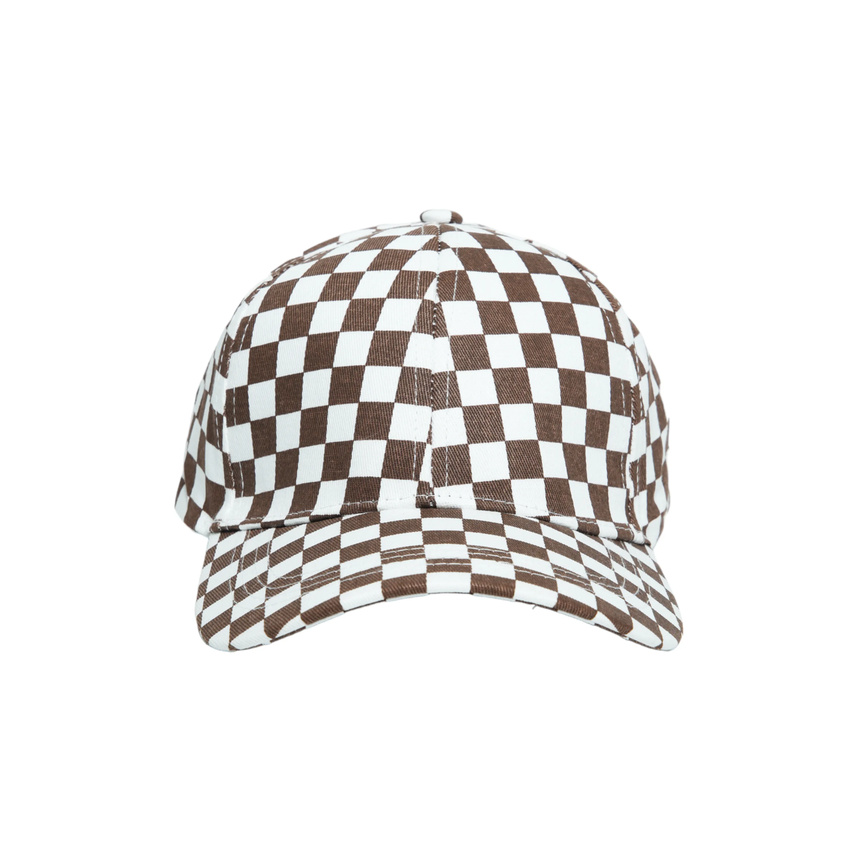 Chokore Checkerboard Print Baseball Hat (Brown)