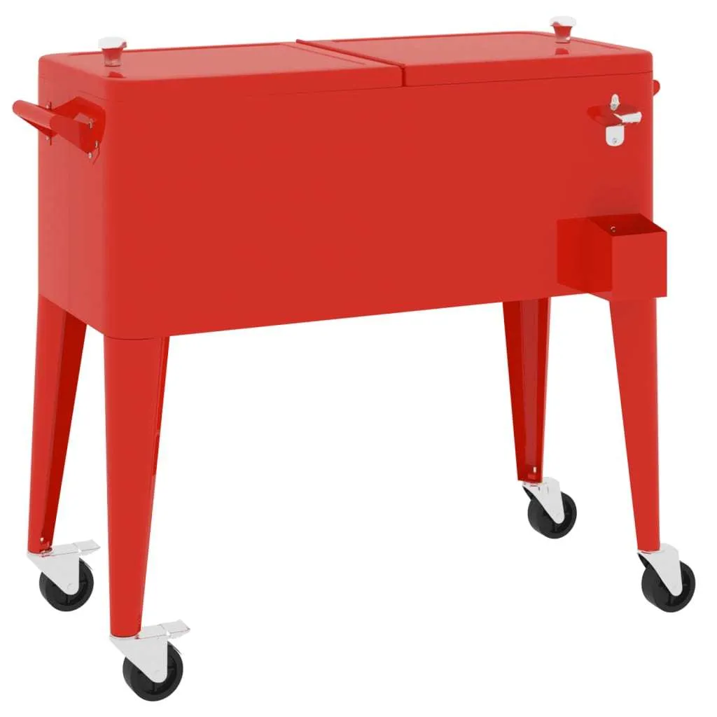 Cooler Cart with Wheels Red 36.2"x16.9"x35"