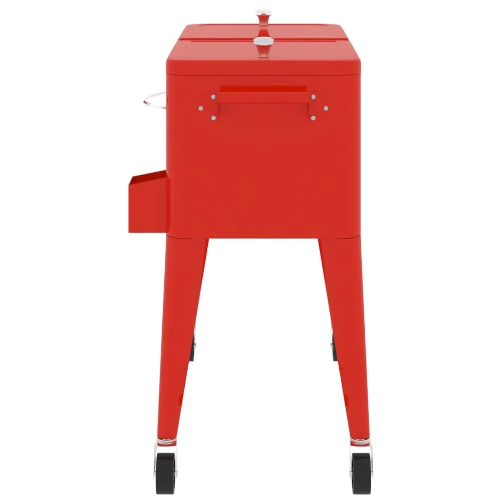 Cooler Cart with Wheels Red 36.2"x16.9"x35"