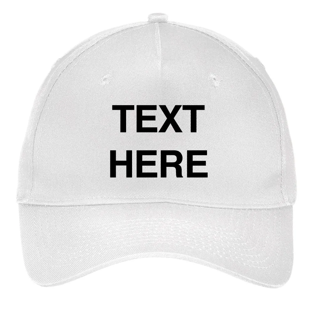 Create Your Own Text - 5 Panel Twill Adjustable Caps – Personal Custom Text