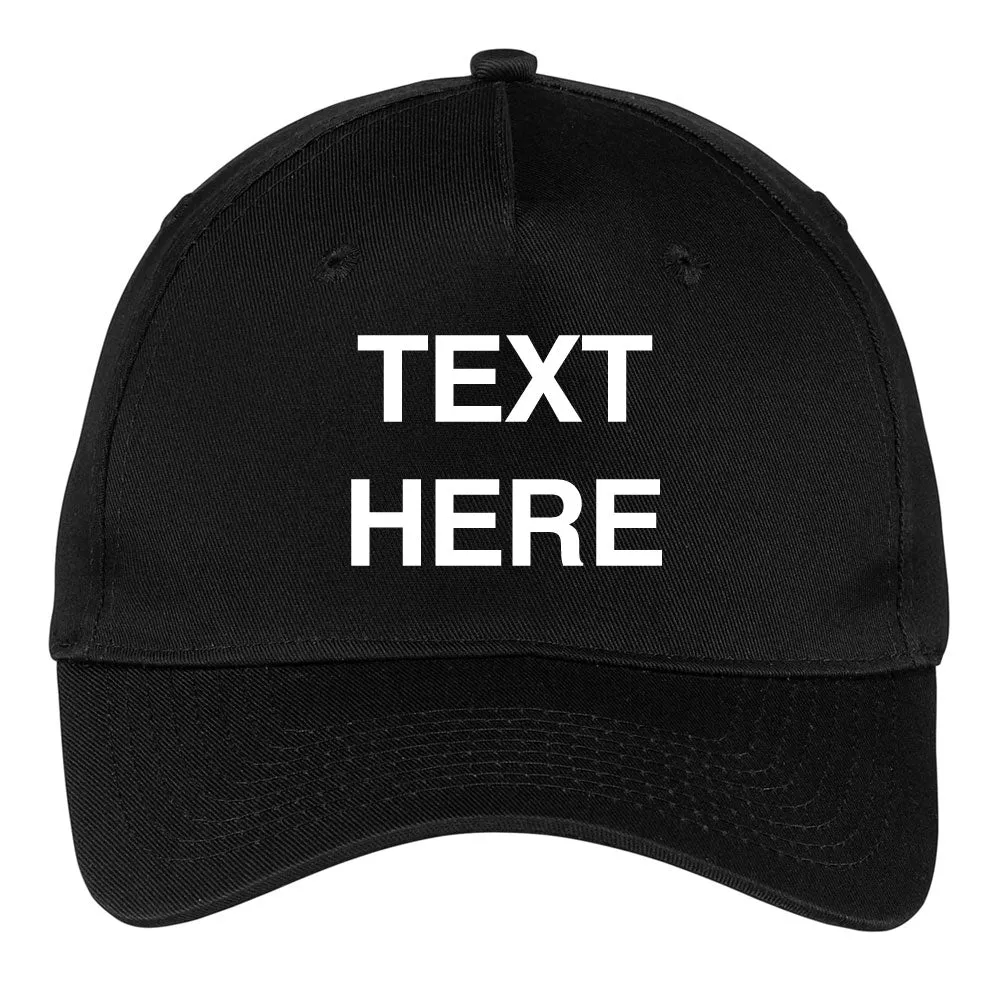 Create Your Own Text - 5 Panel Twill Adjustable Caps – Personal Custom Text