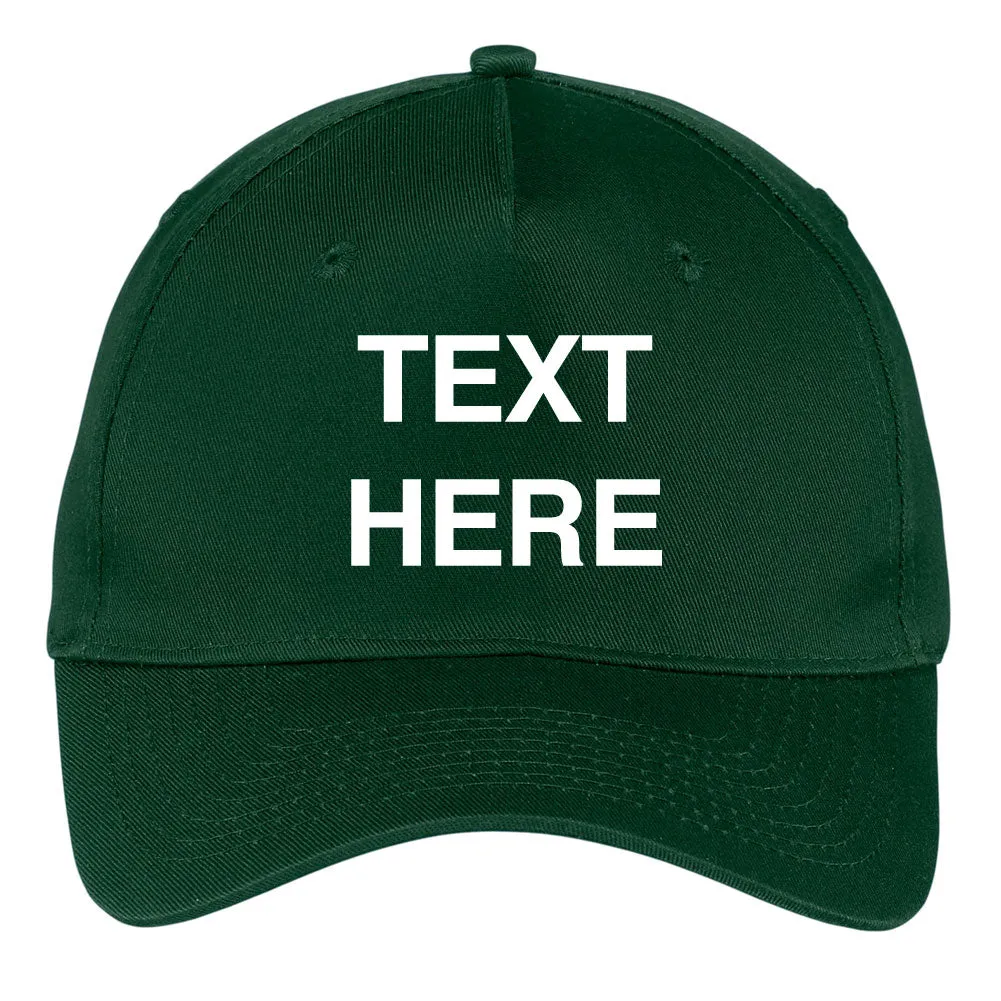 Create Your Own Text - 5 Panel Twill Adjustable Caps – Personal Custom Text