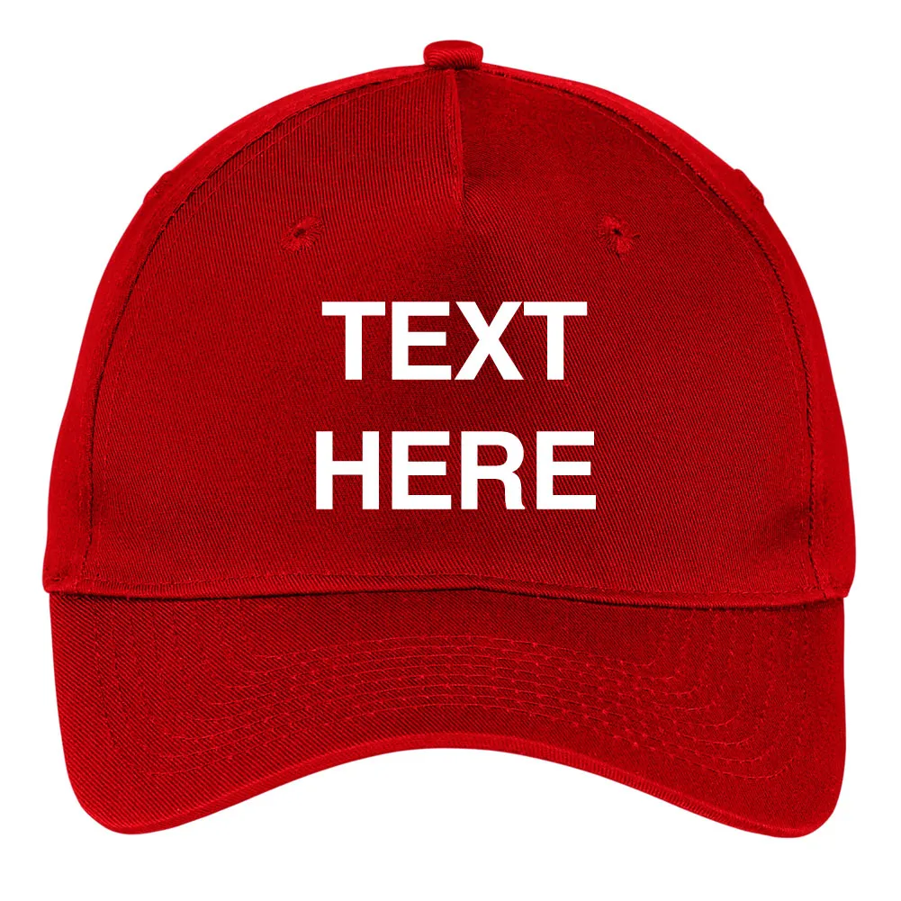 Create Your Own Text - 5 Panel Twill Adjustable Caps – Personal Custom Text