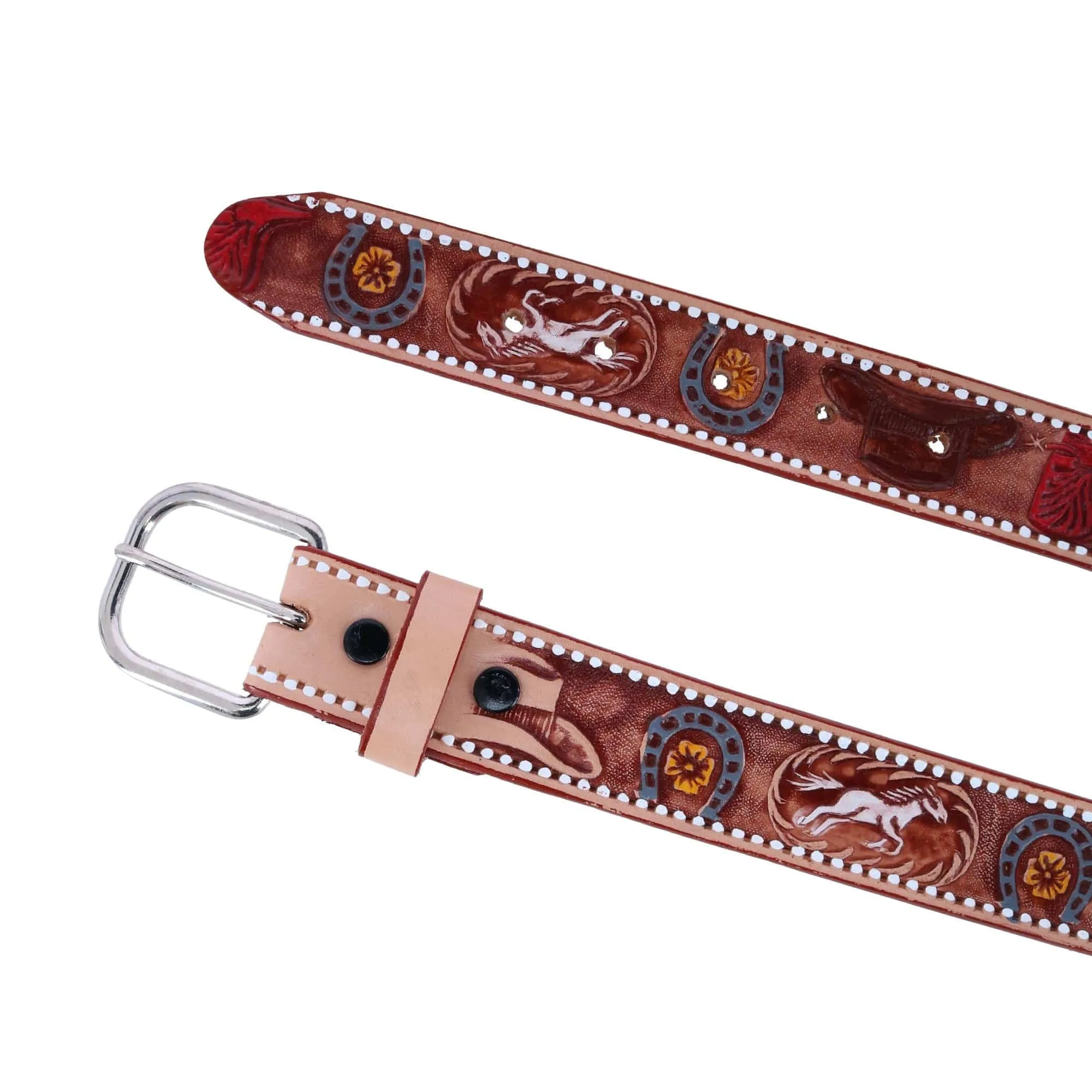 CTM® Boys Cowboy Print Embossed Belt