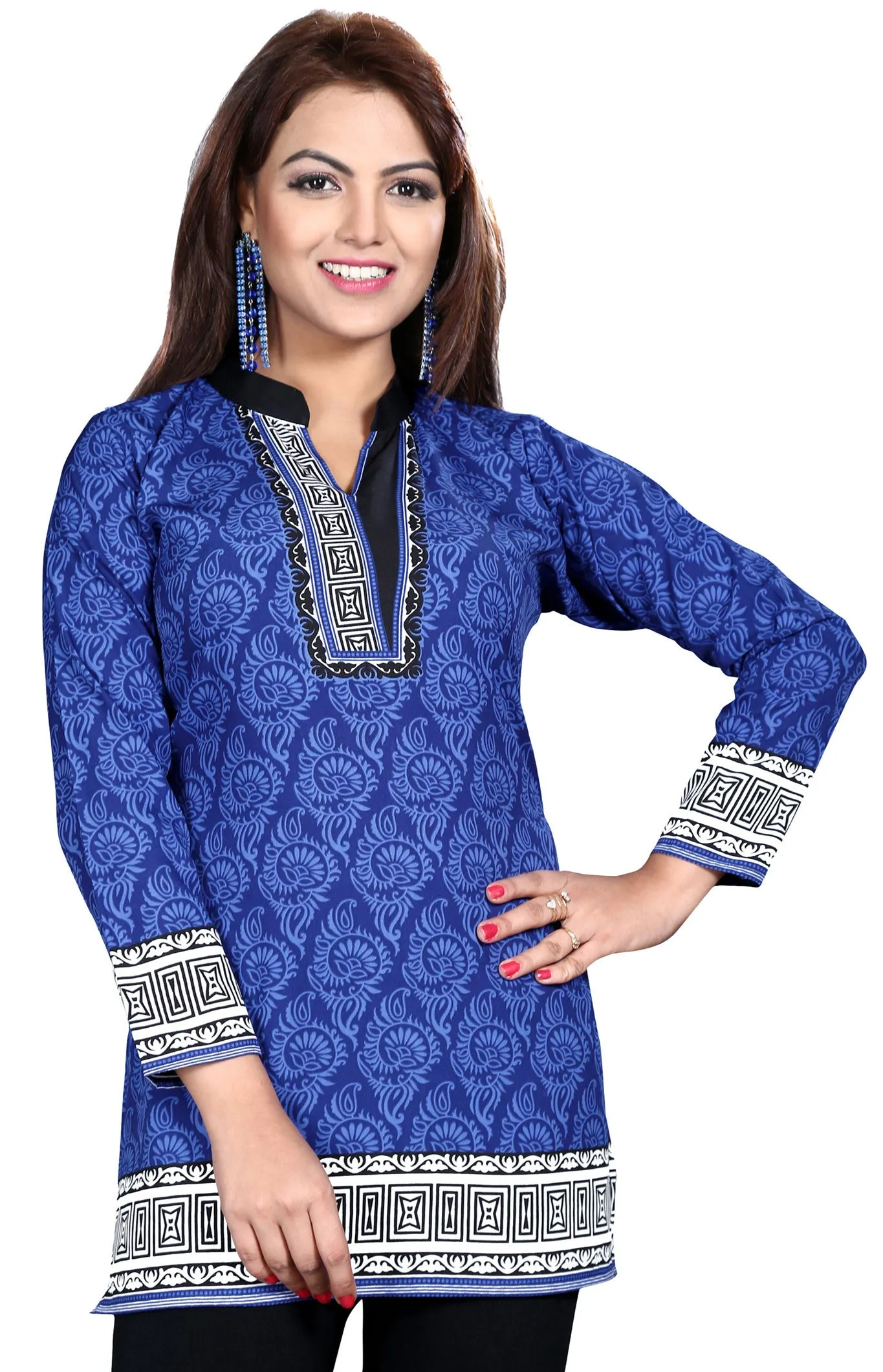 Elegant Blue India Kurta Online – Stylish Short Kurti for Women