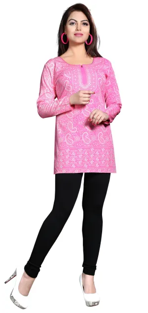 Elegant Pink Kurti Indian Wear – Trendy Short Kurti for Women