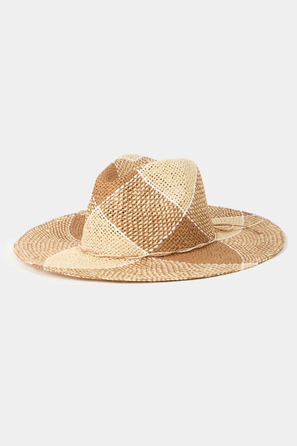 FAME CONTRAST STRAW BRAID HAT