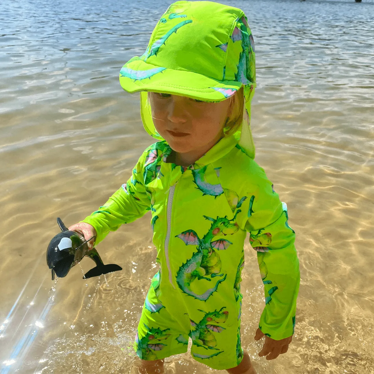 Fluro Dragon Swim Hat