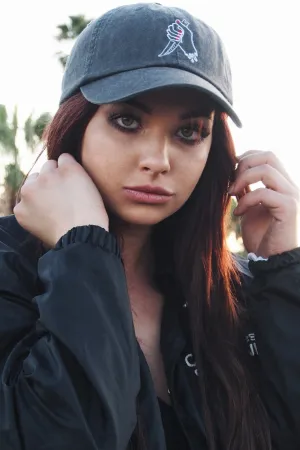 Girl Gang Black Washed Baseball Cap