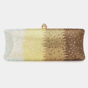 GOLD Ombre Rhinestone Clutch / Tote Bag-M H W ACCESSORIES