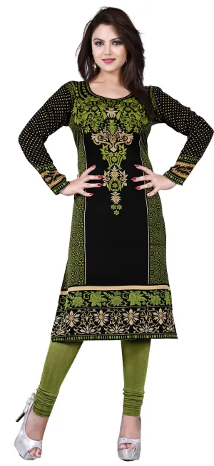 Gorgeous Green Ethnic Long Kurti – Contemporary Indian Fashion for Women