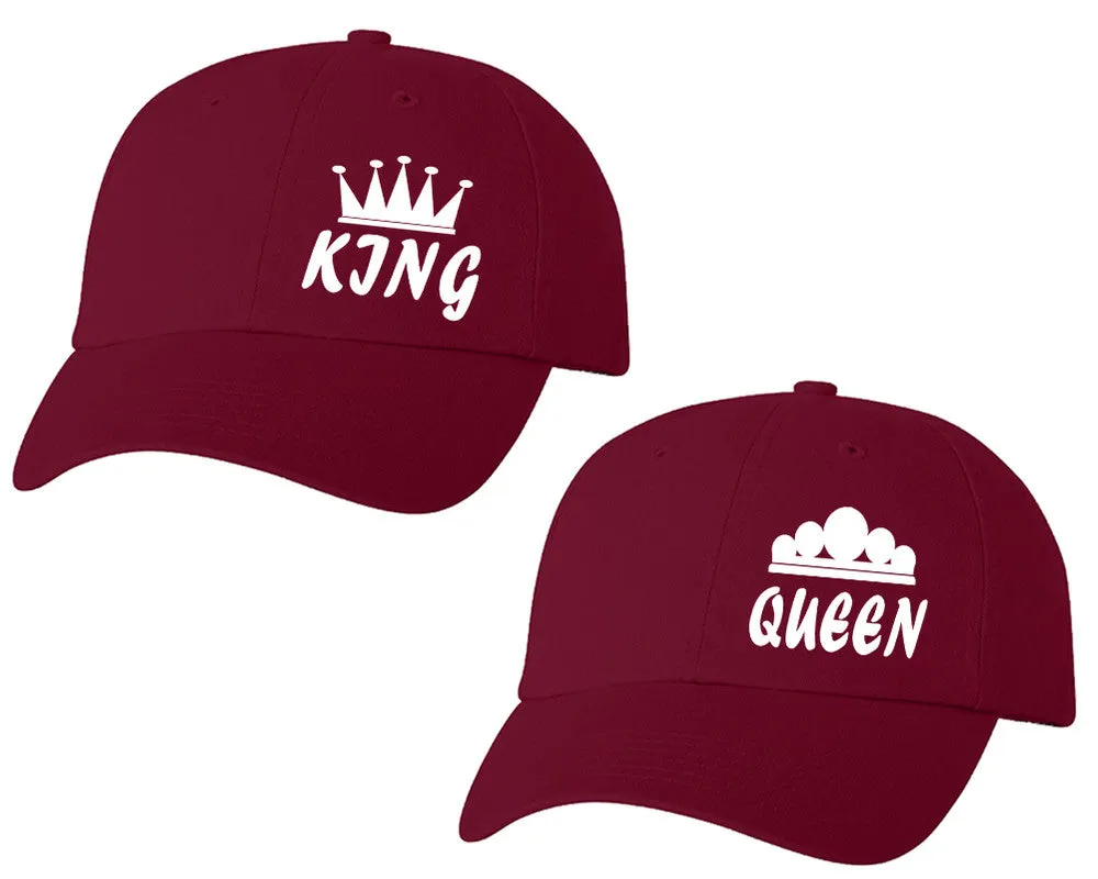 King Queen Couple Matching Baseball Caps, Matching Caps