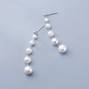 Linear Pearls Chandelier Earrings