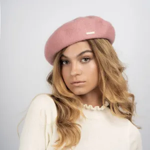 Regina Adjustable Wool Beret - Blush Pink