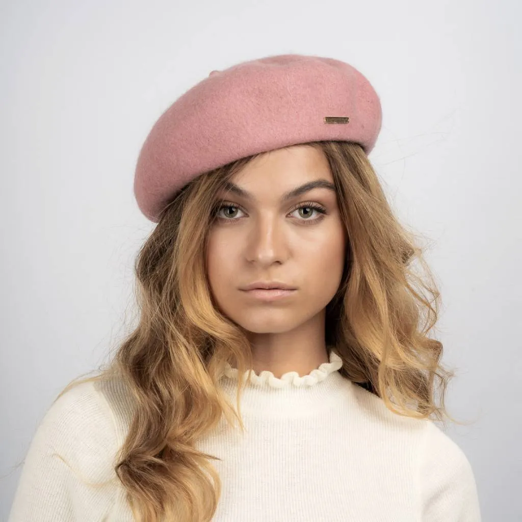 Regina Adjustable Wool Beret - Blush Pink