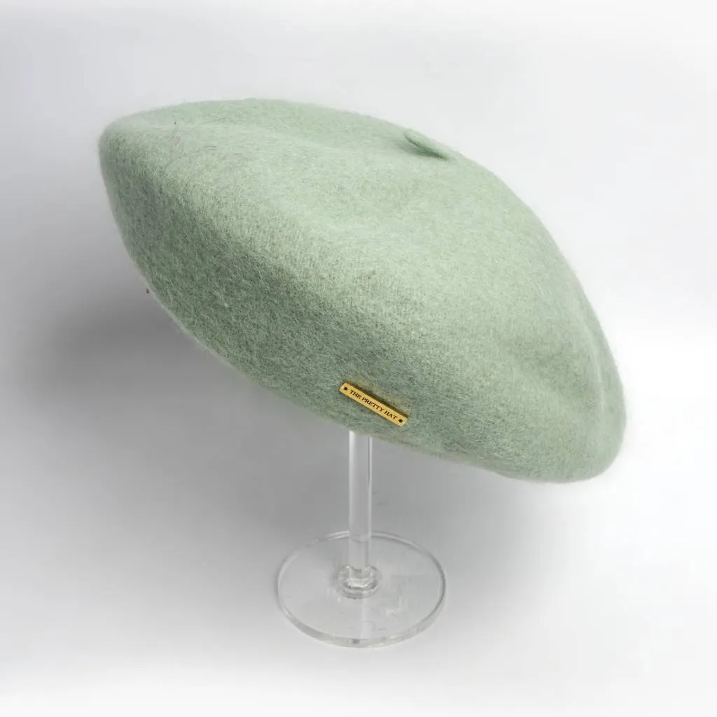 Regina Adjustable Wool Beret - Peppermint