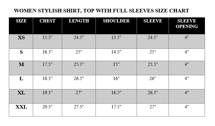 WOMEN STYLISH SHIRT,TOP WITH FULL SLEEVES