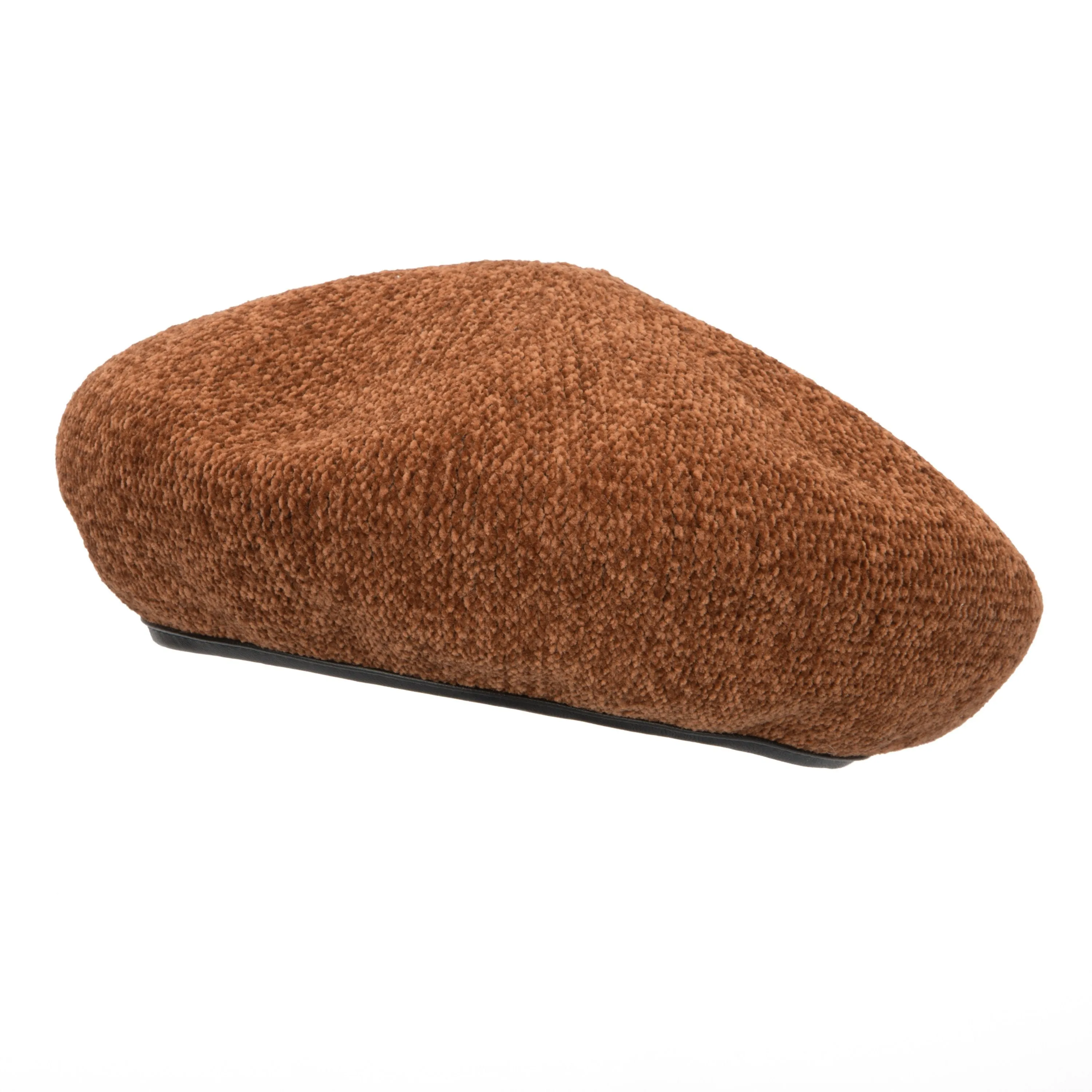 Women's Chenille Beret w/Faux Leather Band